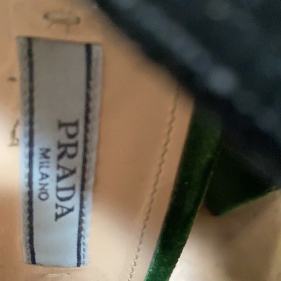 PRADA
Velvet Platform Sandals In Green/Black 391/2 - Picture 15 of 16